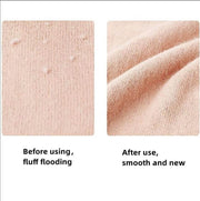 USB Electric Lint Remover before and after cleaning fabric, showing smooth results after use.